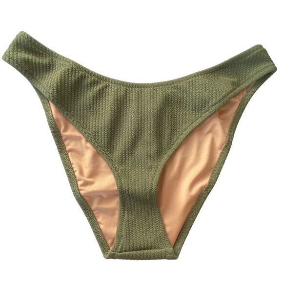 J Crew Surplus Green Olive Textured High Rise Cheeky Bikini Bottom Sz XL NWT - Picture 4 of 14